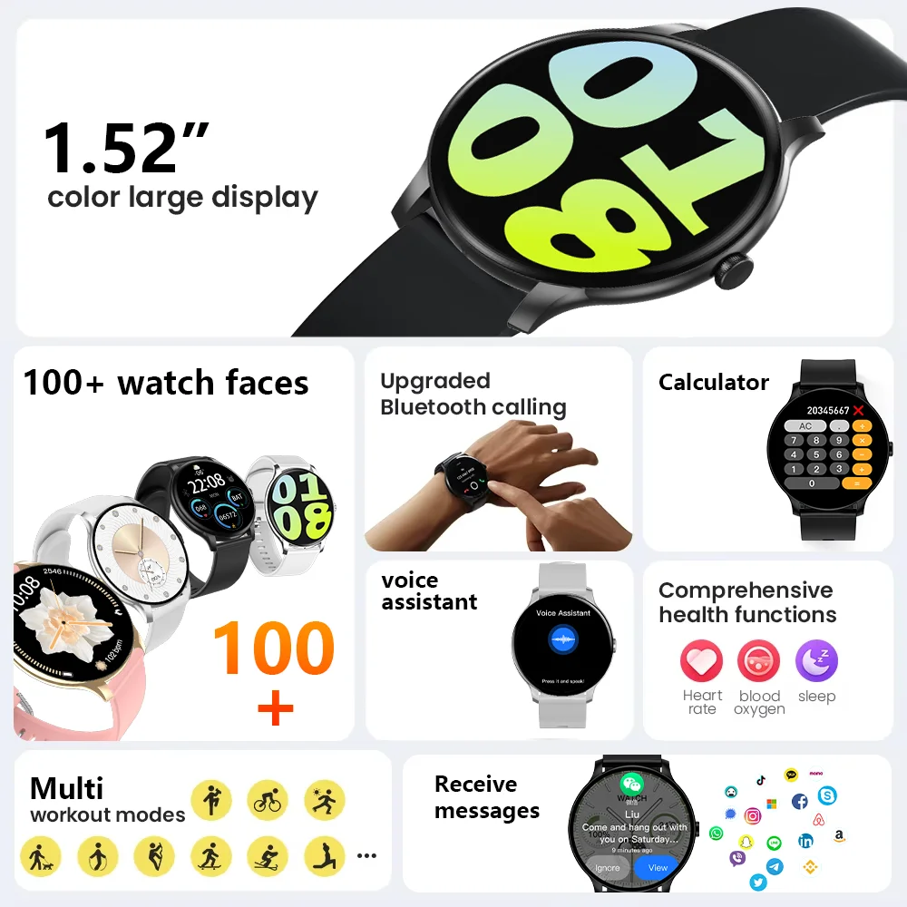 LAXASFIT 2026 New Fashionable Men's Smart Watch Wireless Call Digital Fitness Tracker Sports Smartwatch For Women's Android iOS - Image 2