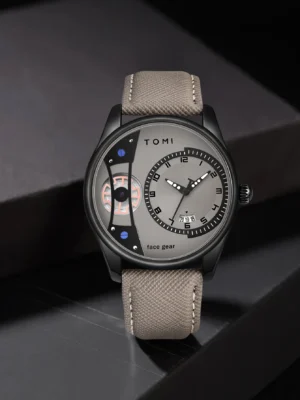 S1023b4a1094d40c18eafee1ce1b495c1W-3.webp TOMI Grey Dial Quartz Watch with Dual Strap Gift Set