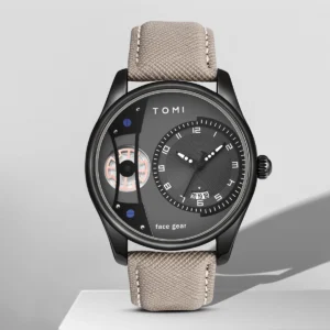 S127997951db0459f997b93cb5142259dO-3.webp TOMI Grey Dial Quartz Watch with Dual Strap Gift Set