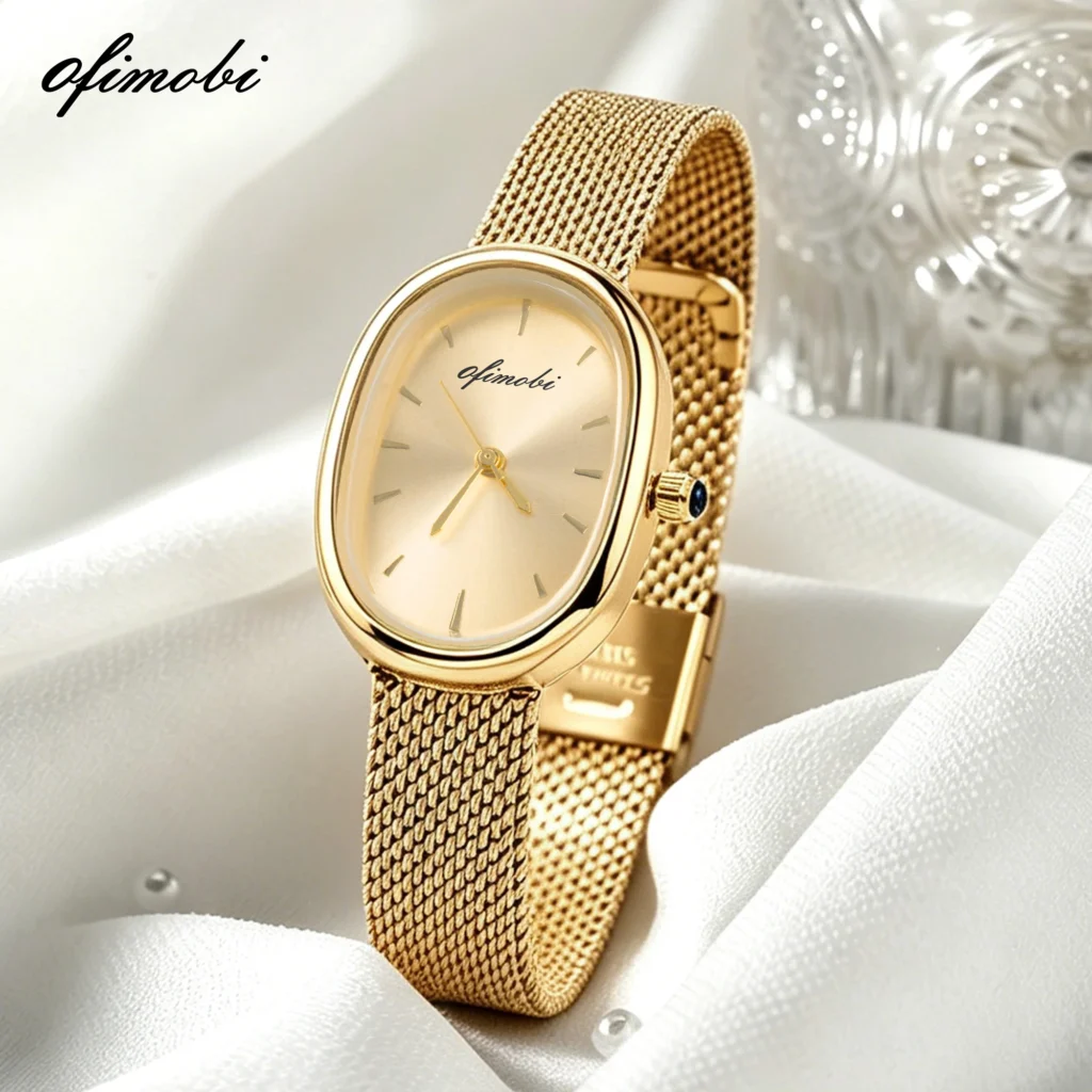 OFIMOBI 28mm Gold Oval Quartz Watch