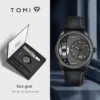 TOMI Minimalist All Black Quartz Watch Gift Set