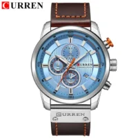 Sa246e71e45b6414a9e40219fa772f729G-1.webp CURREN 8291 Silver Blue Dial Men’s Chronograph Watch