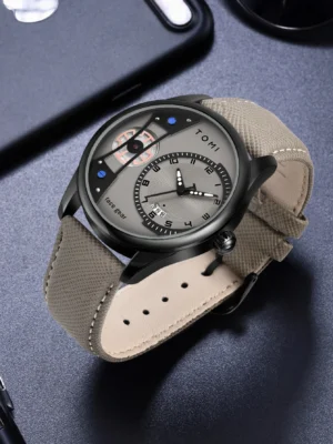 Sa8ed8ba3cc7d47dba5553606d6728c18k-3.webp TOMI Grey Dial Quartz Watch with Dual Strap Gift Set